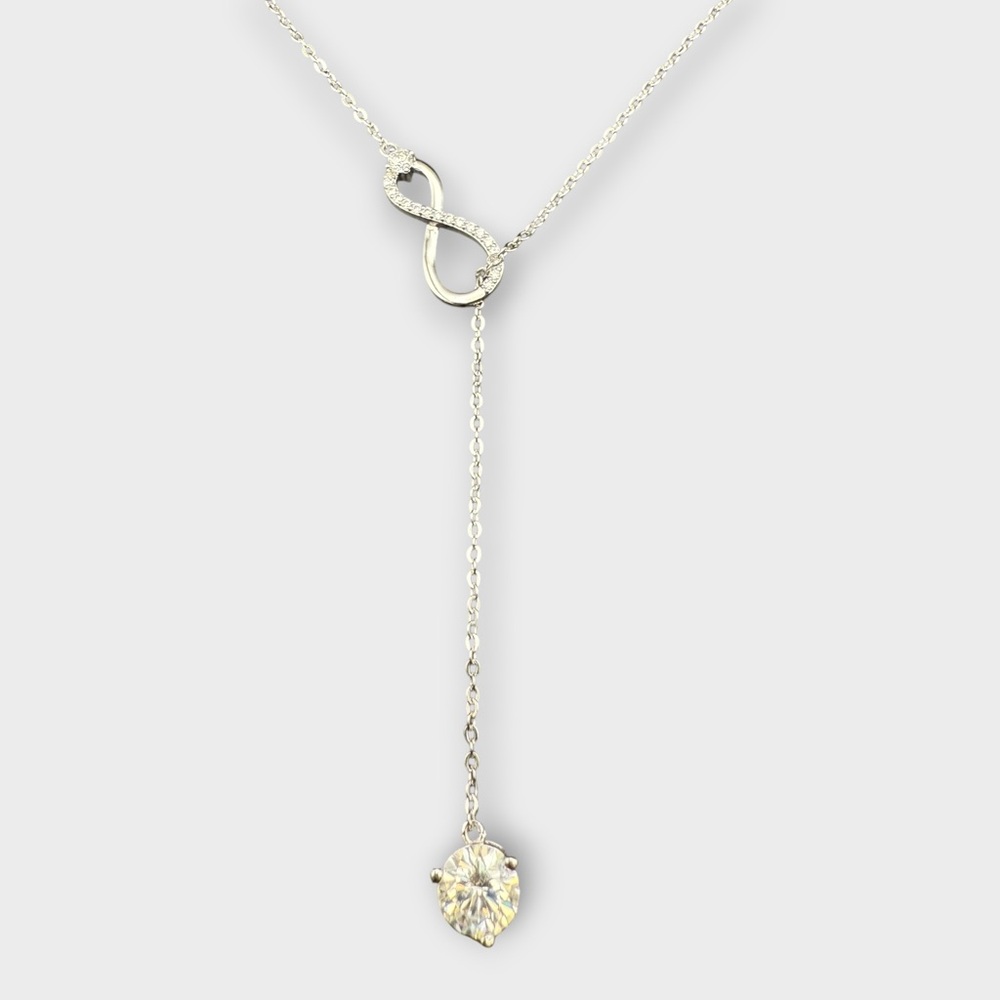 Moissanite .925 Silver Infinity Drop Necklace